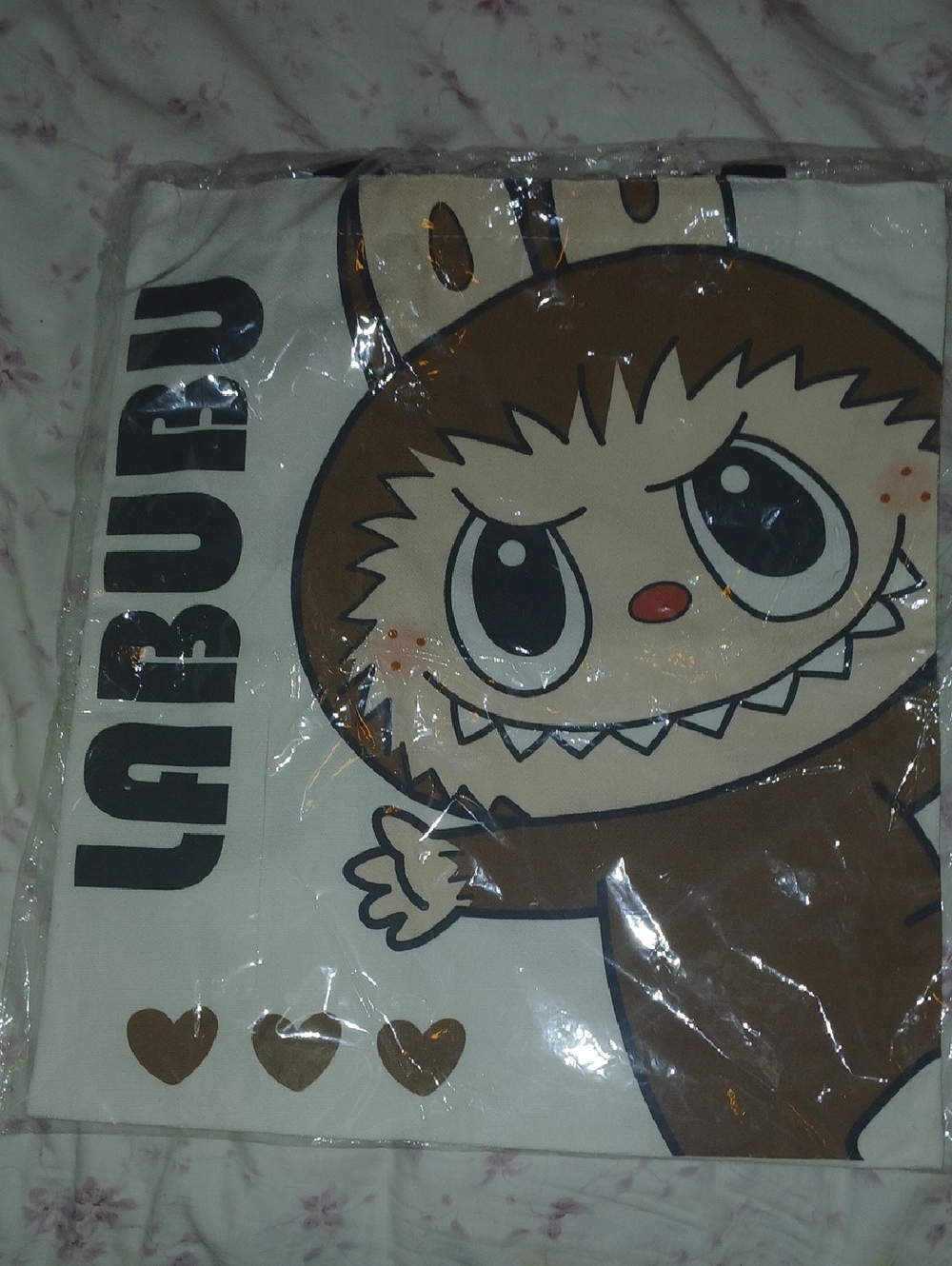 Labubu Tote! BNWT!!Cute Character Graphic Tee - Brown & Cream